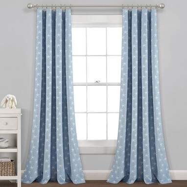 Blackout Seaside Starfish Window Curtain Panel