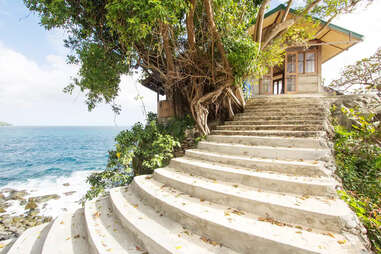 stairs to villa in El Nido, Phillippines