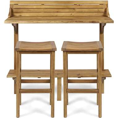 Outdoor Acacia Wood Balcony Bar Set