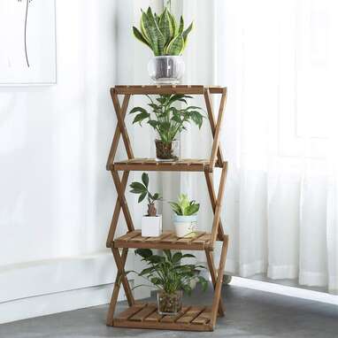 Sunnyglade 4-Tier Foldable Plant Wood Shelf