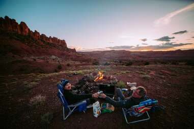 Car camping in the desert