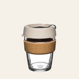 Glass Reusable Coffee Cup With Cork Band