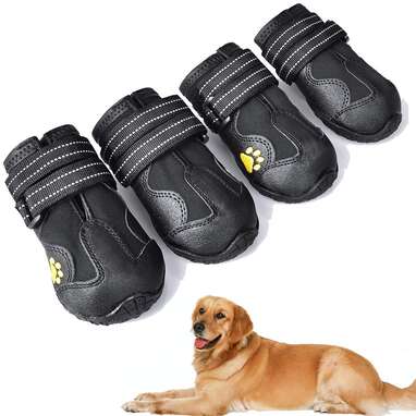 Dimicoo Winter Dog Boots Neoprene Nonslip Rubber Sole for Snow Cool Weather