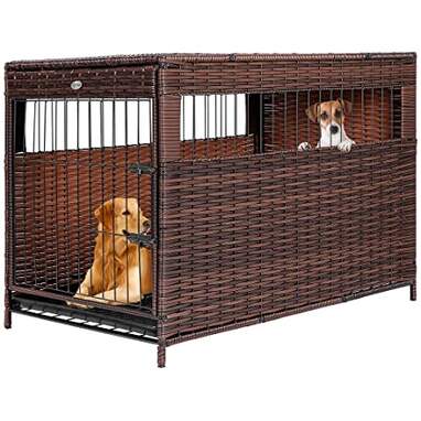 Rattan Wicker Dog Crate