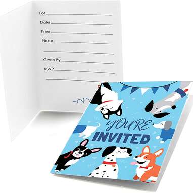 Big Dot of Happiness Pawty Like a Puppy Invitations