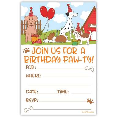 M&H Puppy Dog Birthday Party Invitations