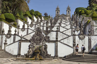 tourists approaching bom jesus church in portugal