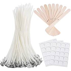 EricX Light 100 Piece Cotton Candle Wick 6 Pre-Waxed for Candle