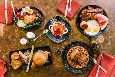 chicken and waffles spread