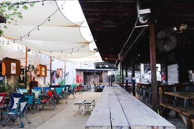 Rustic draft beer garden