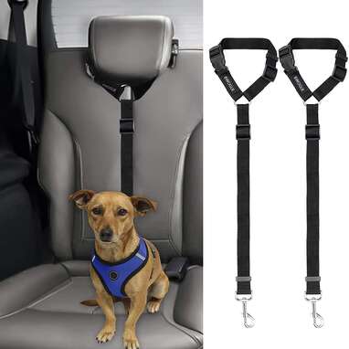 Best headrest-style dog car safety accessory: BWOGUE Dog Safety Seat Belt
