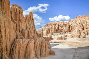 Landscape with rock formations in desert, Cathedral Gorge, Utah, USA