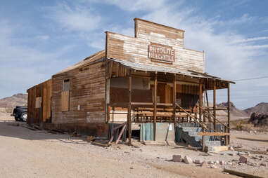 Abandoned shop in desert ghost town