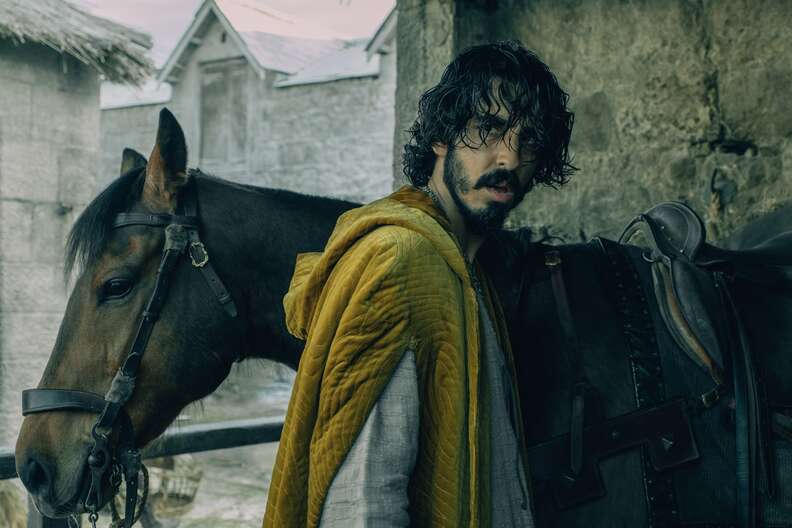 the green knight, dev patel and horse