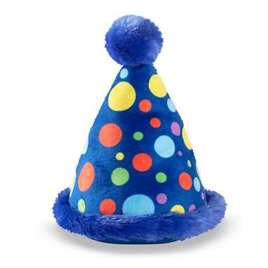 PET SHOP BY FRINGE STUDIO Pawty for One Party Hat Squeaky Plush Dog Toy