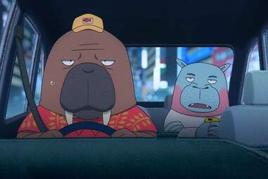 odd taxi anime, odakawa walrus taxi driver