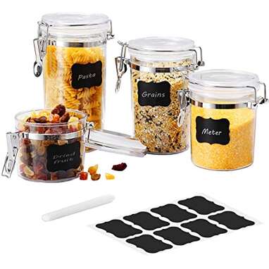 Oggi 5pc Clear Canister Set with Clamp Lids