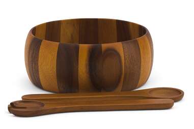 Gibson Laurel Acacia Wood Salad Bowl Combo - Set of 3 (Brown