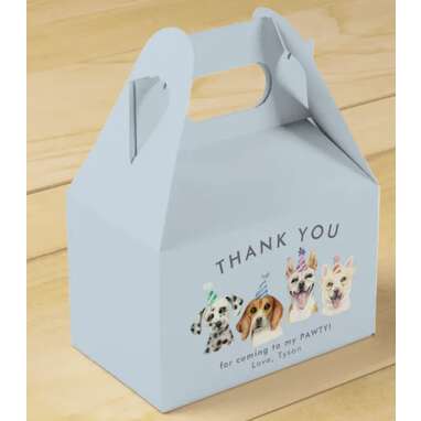 Pawty Puppy Dog Birthday Thank You Favor Box
