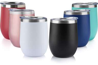 Six Pack of 12oz Stainless Steel Tumblers with Lids