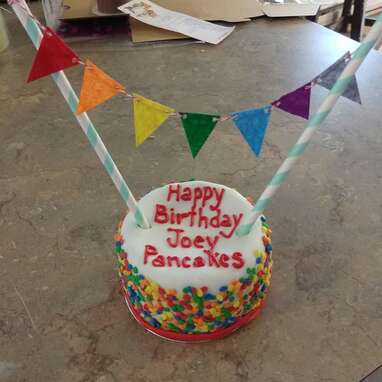 Personalized Cat Birthday Cake with Flags