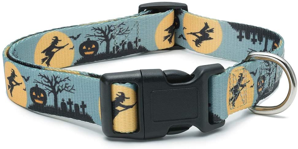 Hand Made Dog Collar by Oh My Pawd Halloween Collar for Pets Size Medium 3/4 Inch Wide and 12-19 Inches Long 