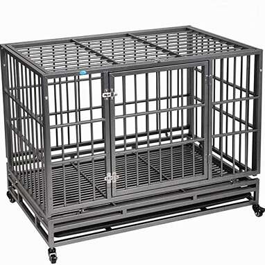 COZIWOW Heavy Duty Rolling Dog Crate