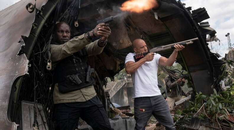 f9, vin diesel tyrese gibson shooting guns