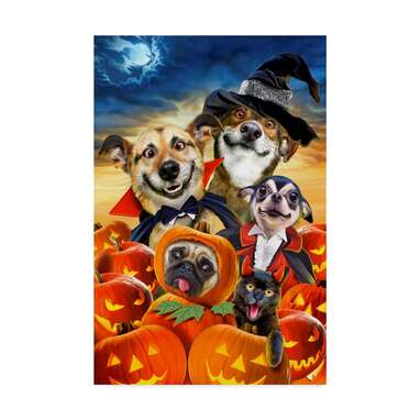 This colorful art print that simply screams ‘Halloween’: Spooky Puppies by Howard Robinson