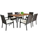 Rectangular 6-Person Dining Set with Cushions