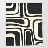 Midcentury Modern Abstract Pattern Throw Blanket by Kierkegaard Design Studio