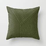 Lines (Olive Green) Throw Pillow by Summer Sun Home Art