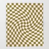 Check VI - Green Twist — Checkerboard Print Throw Blanket by Galaxy Eyes