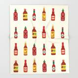 Hot Sauces Throw Blanket by Gloriagv