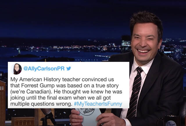 Jimmy Fallon Hashtags: 'Tonight Show' Asked for Stories About Funny  Teachers - Thrillist