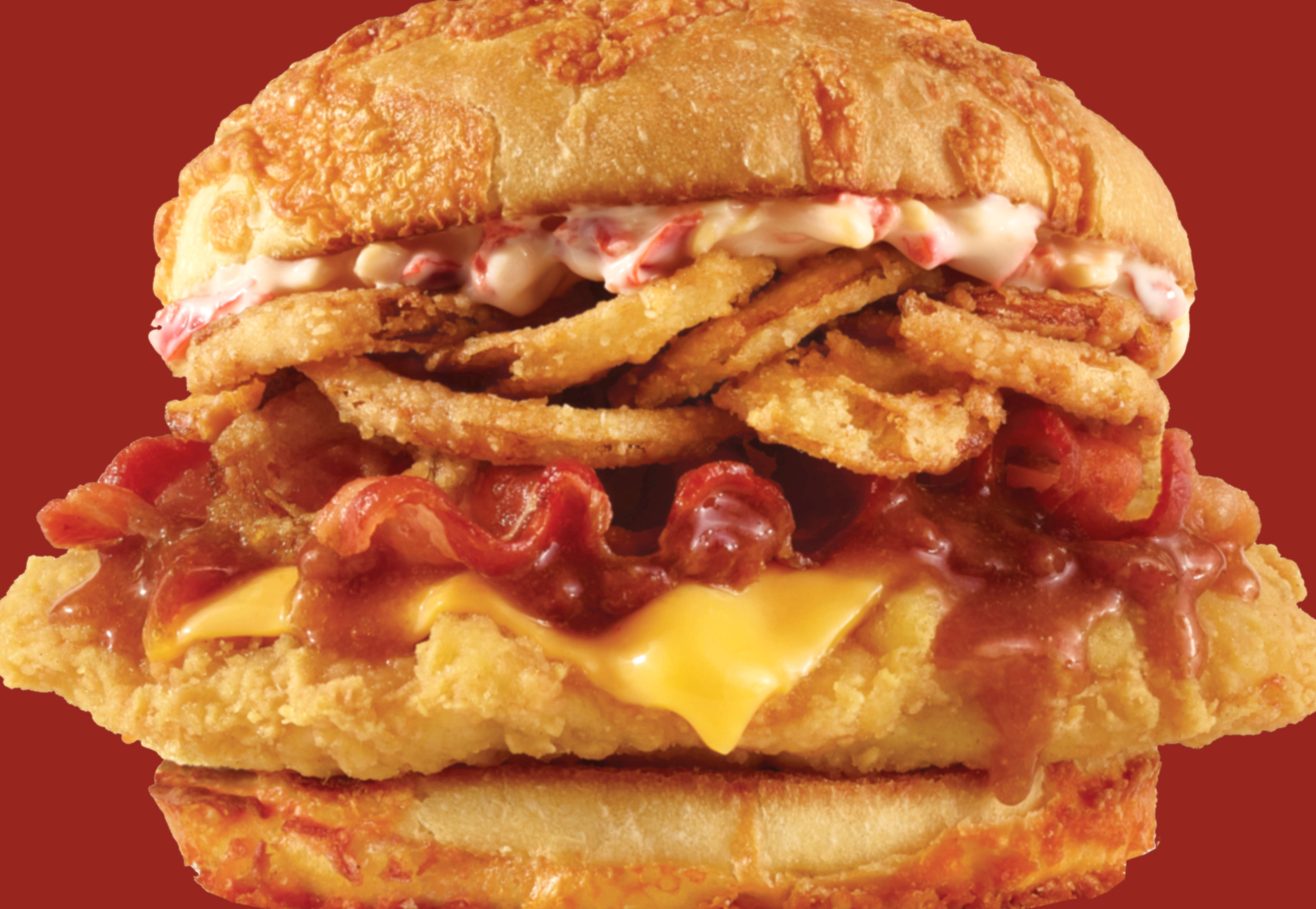 Wendy S New Fried Chicken Sandwich Is Piled With Bacon Fried Onions Thrillist