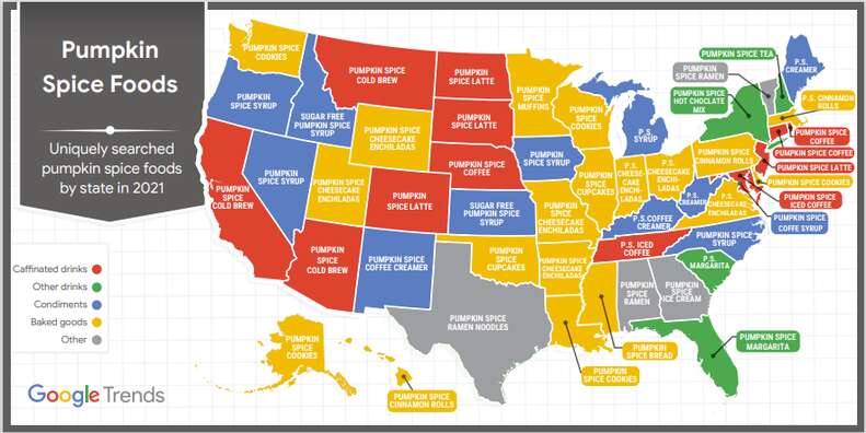 Google Reveals The Most Unique Pumpkin Spice Searches In Every State 