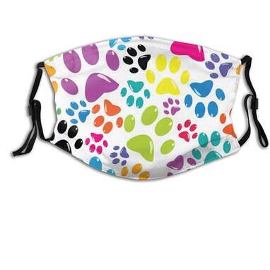 Animal Dog Paw Print Reusable Face Cover