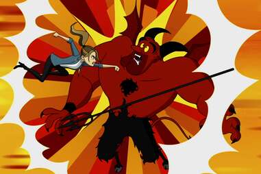 lucifer season 6 animated episode, chloe punches devil lucifer