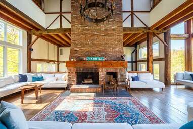 A converted barn near Woodstock with views of Overlook Mountain