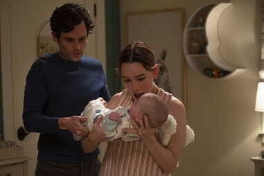 penn badgley and victoria pedretti in you season 3