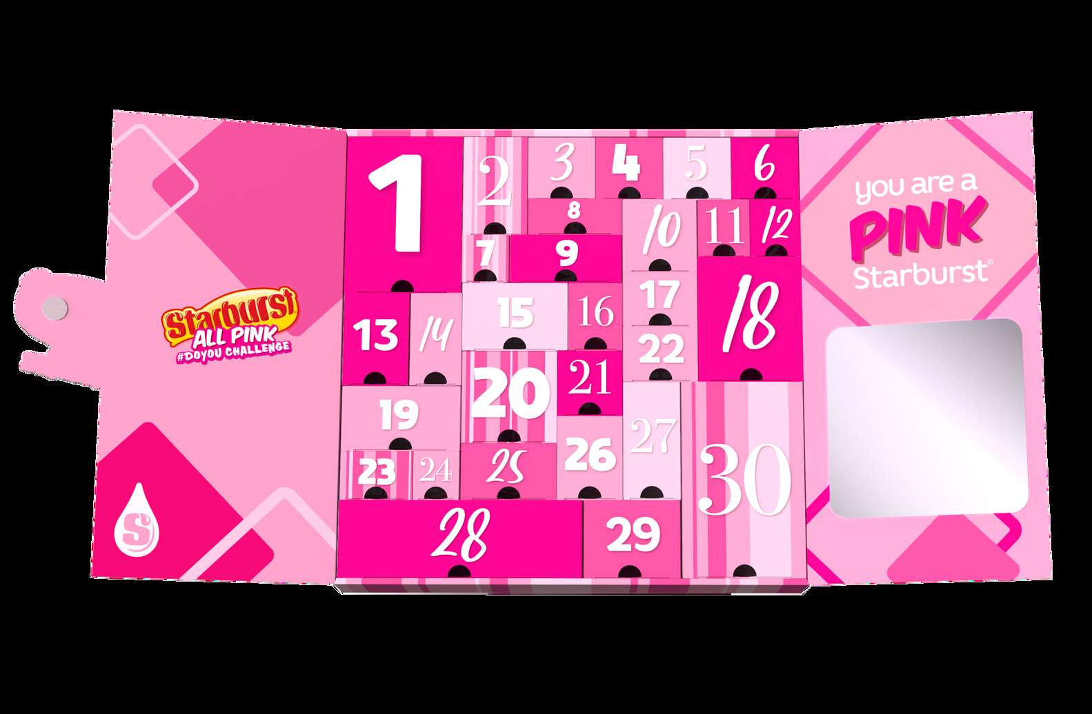 Starburst All Pink Advent Calendar Customize and Print