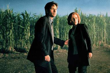 david ducovny and gillian anderson in the x files