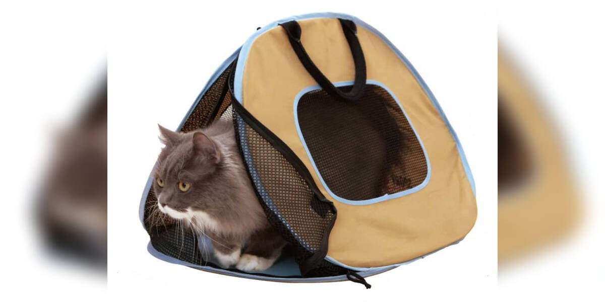 Petprsco Soft Pet Carrier for Cats,3 Door Soft Sided Folding Pet Travel Carrier with Straps Puppy,Cat Travel Collapsible Ventilated Comfortable Design Portable Vehicle 