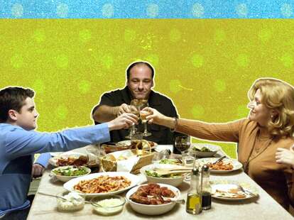 food on the sopranos, sopranos dinner table