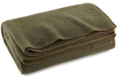 Olive Drab Green Warm Wool Fire Retardant Blanket