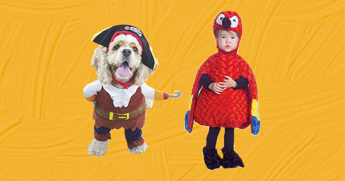 Pirate dog and parrot baby costume