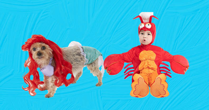Ariel and Sebastian Dog and Baby costume