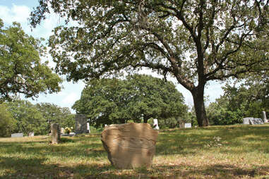 a gravesite in a graveyard