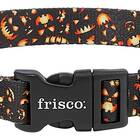 This creepy-cute Jack-o-lantern collar: Frisco Scary Pumpkins Dog Collar